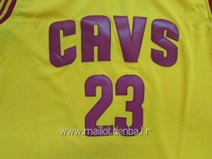 Maillot Enfants Cleveland Cavaliers No.23 LeBron James Jaune