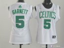 Maillot Femme Boston Celtics NO.5 Kevin Garnett Blanc