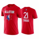 Maillot Manche Courte 2019 All Star NO.21 Joel Embiid Rouge
