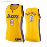 Maillot Femme Los Angeles Lakers NO.0 Russell Westbrook Jaune Icon 2021