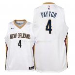 Maillot Enfants New Orleans Pelicans NO.4 Elfrid Payton Blanc Association 2018