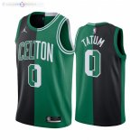 Maillot NBA Nike Boston Celtics NO.0 Jayson Tatum Noir Vert Split Edition 2021-22