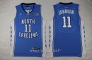 Maillot NCAA North Carolina No.11 Johson Bleu