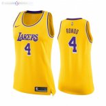 Maillot Femme Los Angeles Lakers NO.4 Rajon Rondo Jaune Icon 2021-22