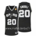 Maillot San Antonio Spurs Finales No.20 Ginobili Noir