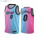 Maillot Miami Heat Nike NO.0 Meyers Leonard Bleu Rose Ville 2020-21