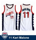 Maillot 1996 USA Karl Malone No.11 Blanc