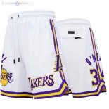 Pantalon Los Angeles Lakers NO.34 Shaquille O'Neal Blanc 2021