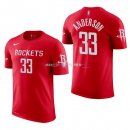 Maillot Houston Rockets Manche Courte NO.33 Ryan Anderson Rouge 2017/2018