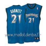Maillot Minnesota Timberwolves No.21 Kevin Garnett Retro Bleu