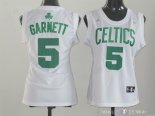 Maillot Femme Boston Celtics NO.5 Kevin Garnett Blanc
