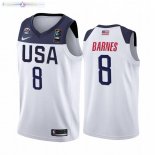 Maillot Copa Mundial de Baloncesto FIBA 2019 USA NO.8 Harrison Barnes Blanc