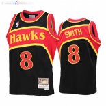 Maillot NBA Enfants Hawks NO.8 Steve Smith Noir Throwback 2021