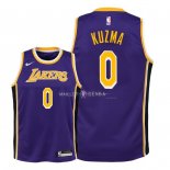 Maillot Enfants Los Angeles Lakers NO.0 Kyle Kuzma Pourpre Statement 2018-19