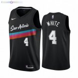Maillot San Antonio Nike Spurs NO.4 Derrick White Noir Ville 2020-21