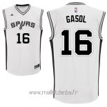 Maillot San Antonio Spurs No.16 Pau Gasol Blanc