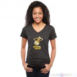 T-Shirt Femme Miami Heat Noir Or