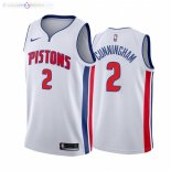 Maillot NBA Nike Detroit Pistons NO.2 Cade Cunningham Nike Blanc Association 2021-22