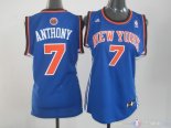 Maillot Femme New York Knicks NO.7 Carmelo Anthony Bleu Orange