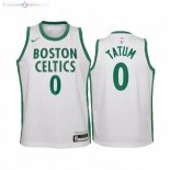 Maillot Enfant Boston Celtics NO.0 Jayson Tatum Blanc Ville 2020-21