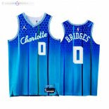 Maillot NBA Jordan Charlotte Hornets NO.0 Miles Bridges 75th Bleu Ville 2021-22