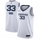 Maillot Memphis Grizzlies Nike NO.33 Marc Gasol Blanc Association 2018/2019