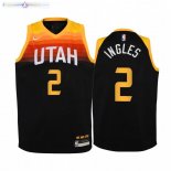 Maillot Enfant Utah Jazz NO.2 Joe Ingles Noir Ville 2020-21