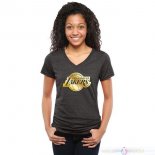 T-Shirt Femme Los Angeles Lakers Noir Or