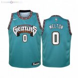 Maillot NBA Enfant Memphis Grizzlies NO.0 De'Anthony Melton Vert Hardwood Classics