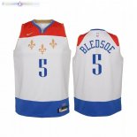 Maillot Enfant New Orleans Pelicans NO.5 Eric Bledsoe Blanc Ville 2020-21