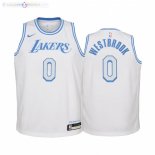 Maillot NBA Enfants Angeles Lakers NO.0 Russell Westbrook Blanc Ville 2021-22