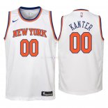 Maillot Enfants New York Knicks NO.0 Enes Kanter Blanc Association 2018