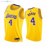 Maillot NBA Nike Los Angeles Lakers NO.4 Rajon Rondo 75th Season Diamant Jaune Icon 2021-22