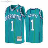 Maillot NBA Enfants Hornets NO.1 Tyrone Bogues Sarcelle Hardwood Classics 1992-93
