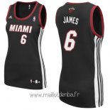 Maillot Femme Miami Heat No.6 LeBron James Noir