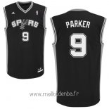 Maillot San Antonio Spurs No.9 Tony Parker Noir