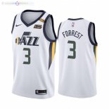 Maillot NBA Nike Utah Jazz NO.3 Trent Forrest Nike Blanc Association 2021-22