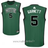 Maillot Boston Celtics No.5 Kevin Garnett Vert Noir