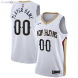 Maillot NBA New Orleans Pelicans NO.00 Personnalisé Blanc Association 2019-20