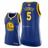 Maillot Femme Golden State Warriors NO.5 Kevon Loone Bleu Icon Patch Finales Champions 2018