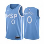 Maillot Minnesota Timberwolves Nike NO.0 D'angelo Russell Bleu Ville 2019-20