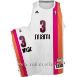 Maillot Miami Heat ABA No.3 Wade Blanc