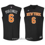Maillot New York Knicks No.6 Kristaps Porzingis Noir