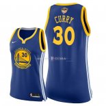 Maillot Femme Golden State Warriors NO.30 Stephen Curry Bleu Icon Patch Finales Champions 2018