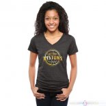 T-Shirt Femme Detroit Pistons Noir Or
