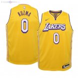 Maillot NBA Enfant Los Angeles Lakers NO.0 Kyle Kuzma Nike Jaune Ville 2019-20