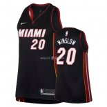 Maillot Femme Miami Heat NO.20 Justise Winslow Noir Icon 2018