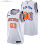 Maillot NBA New York Knicks NO.00 Personnalisé Blanc Statement 2019-20