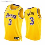 Maillot NBA Nike Los Angeles Lakers NO.3 Anthony Davis 75th Season Diamant Jaune Icon 2021-22