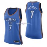 Maillot Femme Oklahoma City Thunder No.7 Carmelo Anthony Bleu Icon